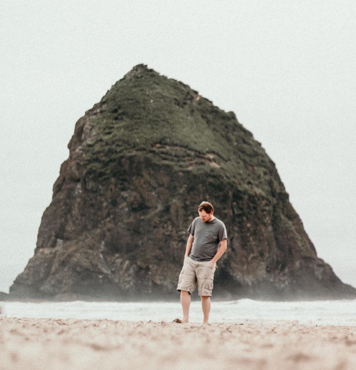 man walking on the beach meditation for depression